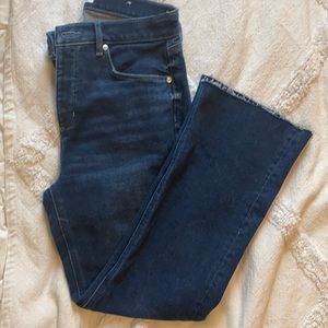 Loft high waist crop kick dark denim
